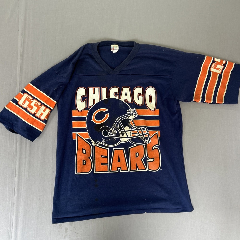 Vintage 80s Chicago Bears GSH Football Jersey T Shirt Garan USA XL NFL Big Logo